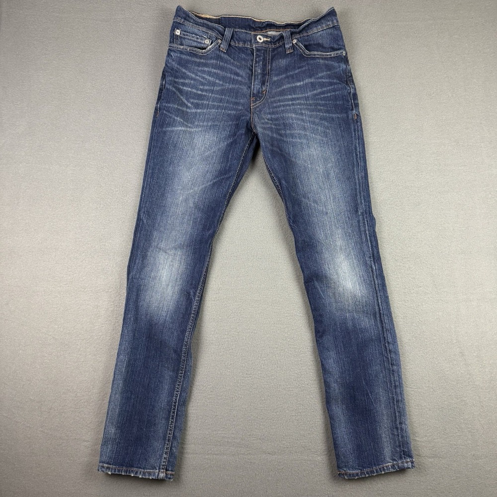 Levis Jeans Mens 30x30* Blue 510 Skinny Fit Denim Pant Dark Wash Workwear Wisker